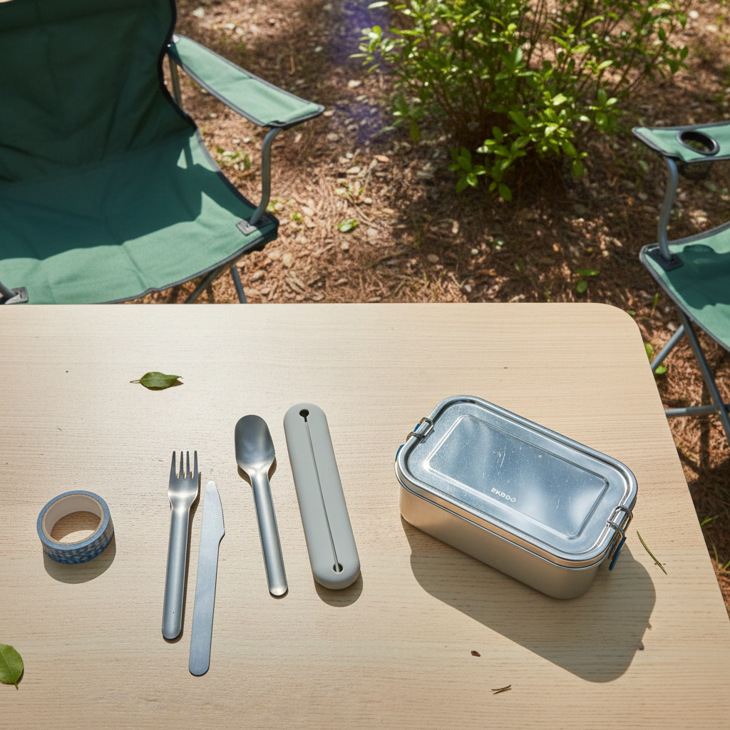 Stainless Steel Cutlery Trio with Silicone Case