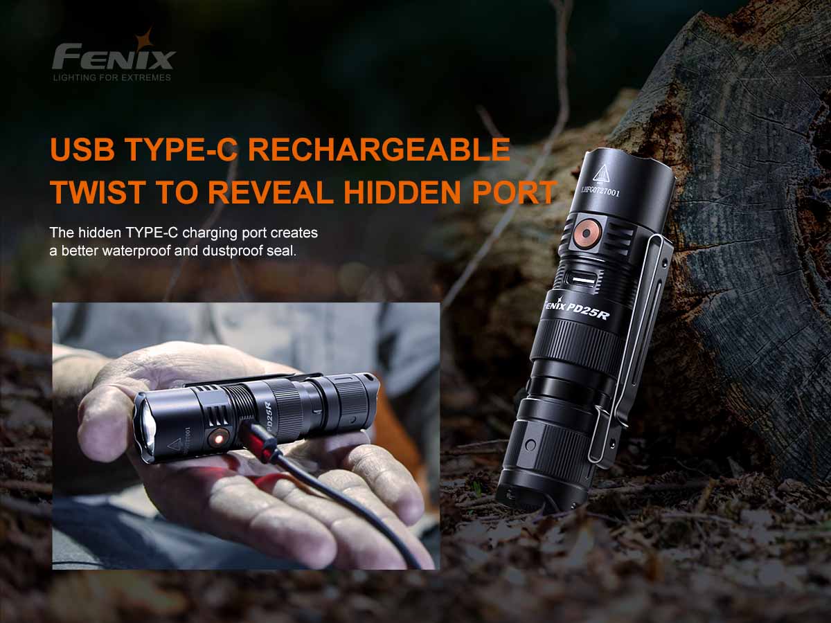 PD25R - 800 Lumens - Rechargeable LED Flashlight