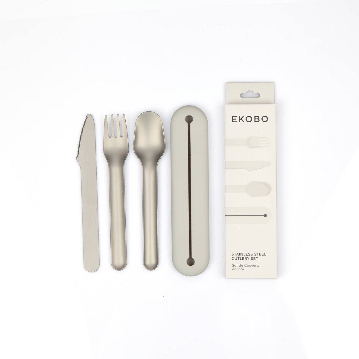 Stainless Steel Cutlery Trio with Silicone Case