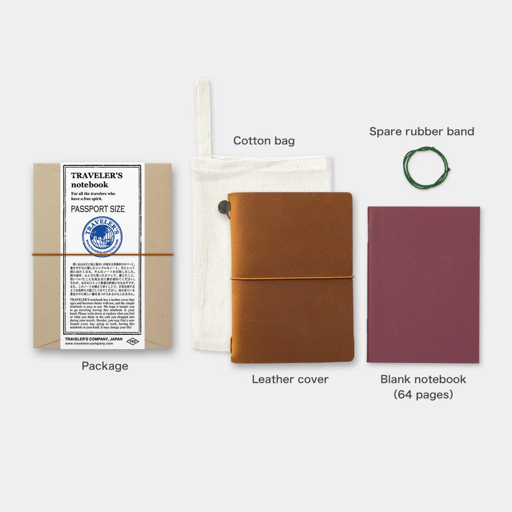 TRAVELER'S Leather Notebook - Passport Size