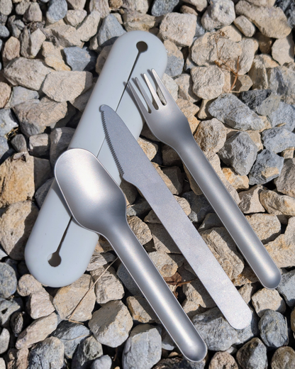 Stainless Steel Cutlery Trio with Silicone Case