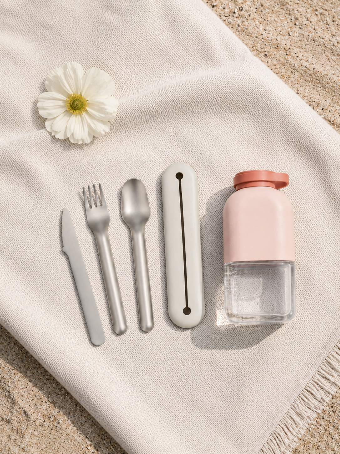 Stainless Steel Cutlery Trio with Silicone Case