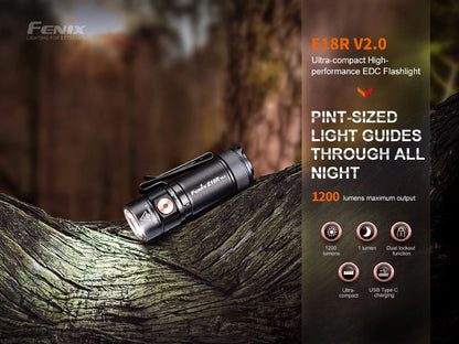 E18R v2 - 1200 Lumens - Rechargeable LED Flashlight