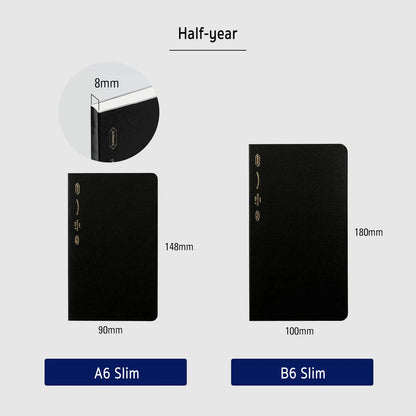 Editor's Series 1/2 Year Notebook - A6 Slim - Grid